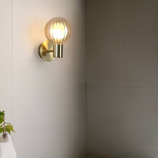 Searchlight Applique da parete Lumisphere, dimmerabile, Ottone / Oro, Bagno, Vetro, Applique