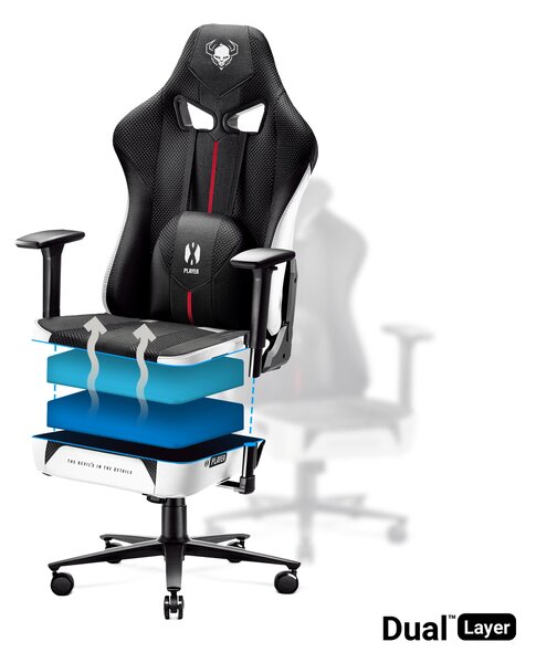 Sedia Da Gaming Diablo X-Player 2.0 in materiale Normal Size: Bianco-nero