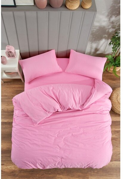Set copripiumino e federa rosa per letto singolo o esteso con lenzuolo incluso/3 pezzi 160x220 cm Classic – Mila Home