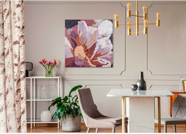 Agave Quadro floreale moderno dipinto a mano su tela "petali e Pistilli 2" 80x80 -