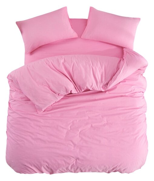 Set copripiumino e federa rosa per letto singolo o esteso con lenzuolo incluso/3 pezzi 160x220 cm Classic – Mila Home