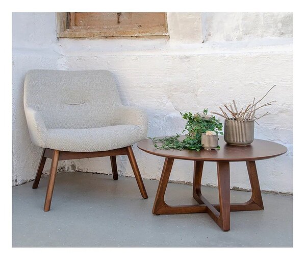 Poltrona in legno di noce marrone sabbia Londra - House Nordic