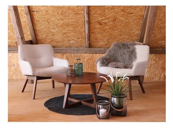 Poltrona in legno di noce marrone sabbia Londra - House Nordic