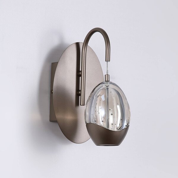 Searchlight Applique da parete a LED Seeds, dimmerabile, Crema / Ambra, Soggiorno / Sala da pranzo, Vetro, Applique a LED