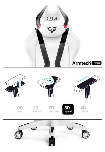 Sedia da gaming Diablo X-Horn 2.0 Normal Size: Bianco Nero