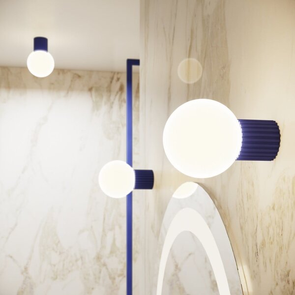Lampada da parete blu scuro in metallo ø 12 cm Orbital – Sollux