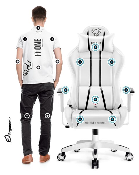 Sedia da gaming Diablo X-One 2.0 King Size: Bianco-Nero