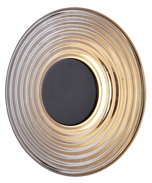 Searchlight Applique da parete a LED Cleo, dimmerabile, Alluminio / Grigio / Zincato, Soggiorno / Sala da pranzo, Vetro, Moderno, Applique a LED