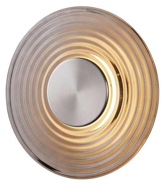 Searchlight Applique da parete a LED Cleo, dimmerabile, Alluminio / Grigio / Zincato, Soggiorno / Sala da pranzo, Vetro, Moderno, Applique a LED
