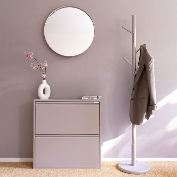 Scarpiera grigio tortora in metallo con ante ribaltabili 75x77,5x22,5 cm Billy – Spinder Design