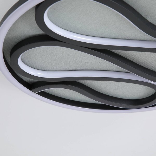 Searchlight Plafoniera a LED Zendisc, dimmerabile, Nero, Soggiorno / Sala da pranzo, Metallo, Moderno, Plafoniera LED