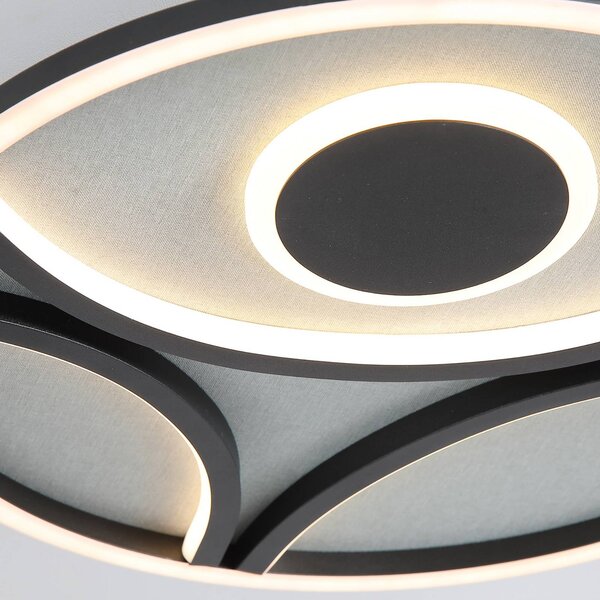 Searchlight Plafoniera a LED Zendisc, dimmerabile, Nero, Soggiorno / Sala da pranzo, Metallo, Moderno, Plafoniera LED