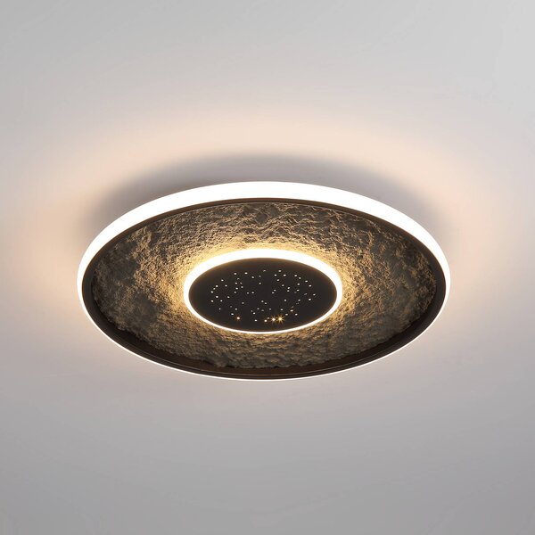 Searchlight Plafoniera a LED Lumadisc, dimmerabile, Nero, Soggiorno / Sala da pranzo, Metallo, Moderno, Plafoniera LED