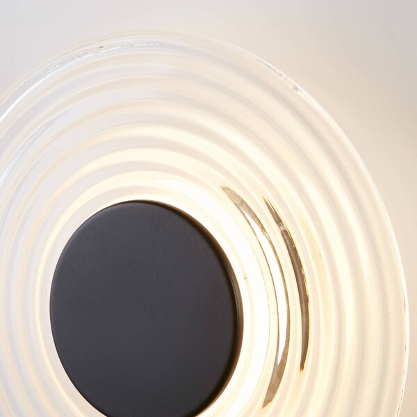 Searchlight Applique da parete a LED Cleo, dimmerabile, Chiaro / Trasparente, Soggiorno / Sala da pranzo, Vetro, Moderno, Applique a LED
