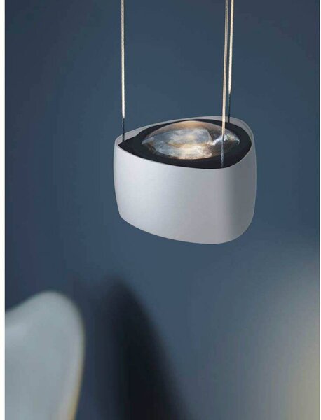 LOOM DESIGN Lampada LED a sospensione Air, bianca, alluminio, 13 cm dimmerabile, Bianco / Opale, Soggiorno / Sala da pranzo, Alluminio, Moderno