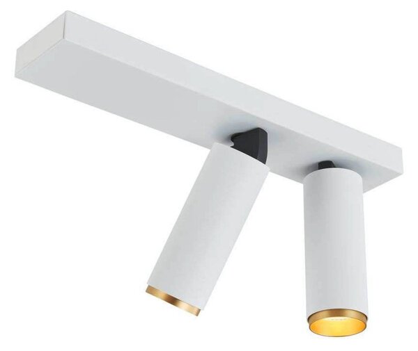 LOOM DESIGN Faretto da soffitto a LED X-Beam, 2 luci, bianco dimmerabile, Bianco / Opale, Soggiorno / Sala da pranzo, Alluminio, Moderno