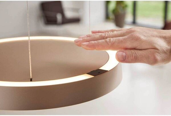 LOOM DESIGN Lampada LED a sospensione Avela, grigio, alluminio, Ø 36 cm dimmerabile, Alluminio / Grigio / Zincato, Soggiorno / Sala da pranzo, Alluminio, Moderno