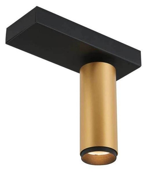 LOOM DESIGN plafoniera LED X-Beam, 1 luce, nero/oro dimmerabile, Nero, Soggiorno / Sala da pranzo, Alluminio, Moderno