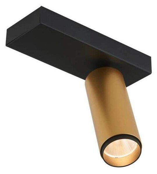 LOOM DESIGN plafoniera LED X-Beam, 1 luce, nero/oro dimmerabile, Nero, Soggiorno / Sala da pranzo, Alluminio, Moderno