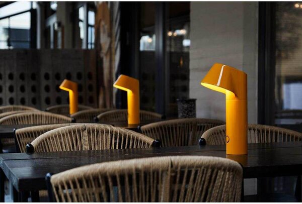 LOOM DESIGN LOOMG lampada da tavolo LED ricaricabile Willow, gialla, alluminio, IP54 dimmerabile, Giallo / Arancione, Alluminio, Moderno