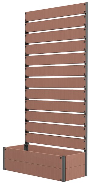 Outsunny Fioriera multiuso rialzata con griglia per piante rampicanti bacino per, legno composito-plastica e alluminio, Nero | Aosom Italy