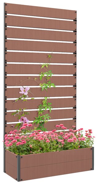 Outsunny Fioriera multiuso rialzata con griglia per piante rampicanti bacino per, legno composito-plastica e alluminio, Nero | Aosom Italy