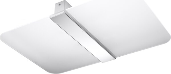 Plafoniera rettangolare PETALA argento-bianca 2xG9x12W vetro, dimensioni: 5,5x30x45 cm, IP20, Pure Lume