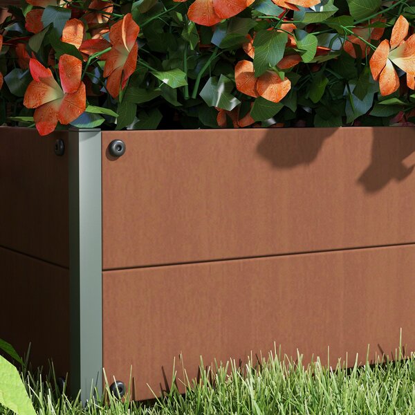 Outsunny Fioriera multiuso rialzata con griglia per piante rampicanti bacino per, legno composito-plastica e alluminio, Nero | Aosom Italy