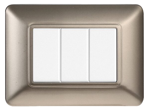 Placca 3 moduli 503 in plastica titanio compatibile anche con BTicino Matix
