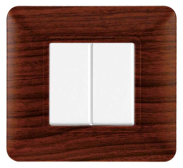 Placca 2 moduli 502 in plastica radica compatibile anche con BTicino Matix