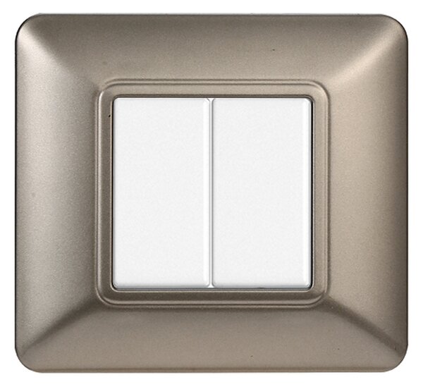 Placca 2 moduli 502 in plastica titanio compatibile anche con BTicino Matix