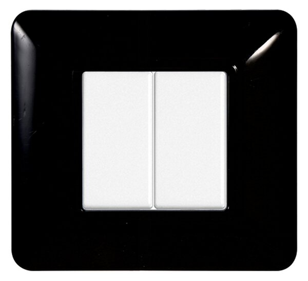 Placca 2 moduli 502 in plastica nera compatibile anche con BTicino Matix