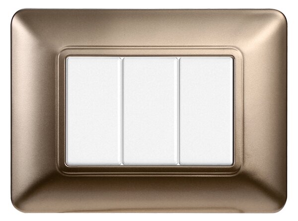 Placca 3 moduli 503 in plastica bronzo compatibile anche con BTicino Matix