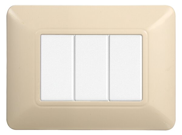 Placca 3 moduli 503 in plastica sabbia compatibile anche con BTicino Matix