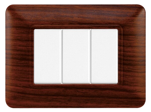 Placca 3 moduli 503 in plastica radica compatibile anche con BTicino Matix
