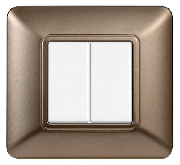 Placca 2 moduli 502 in plastica bronzo compatibile anche con BTicino Matix