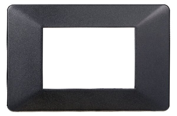 Placca 3 moduli 503 in plastica acciaio scuro compatibile anche con Vimar Plana