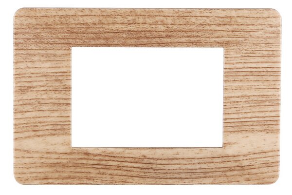 Placca 3 moduli 503 in plastica legno chiaro compatibile anche con Vimar Plana