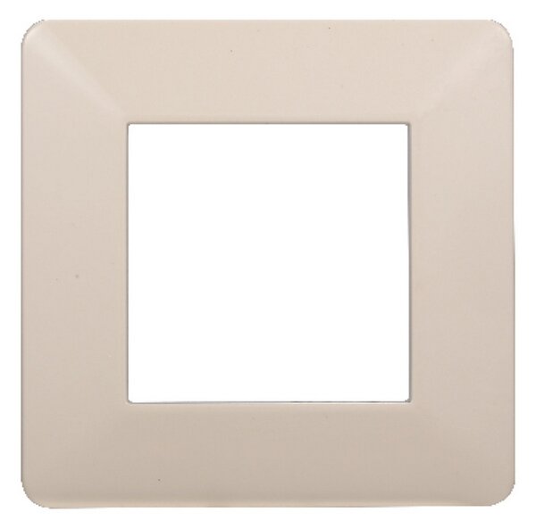 Placca 2 moduli 502 in plastica sabbia compatibile anche con Vimar Plana