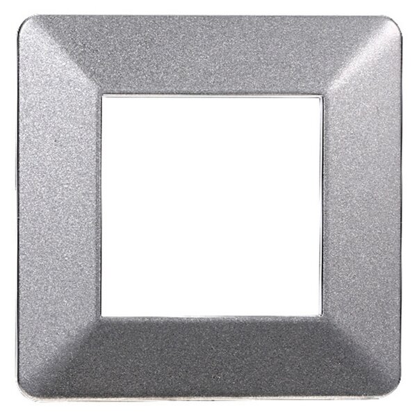 Placca 2 moduli 502 in plastica acciaio scuro compatibile anche con Vimar Plana