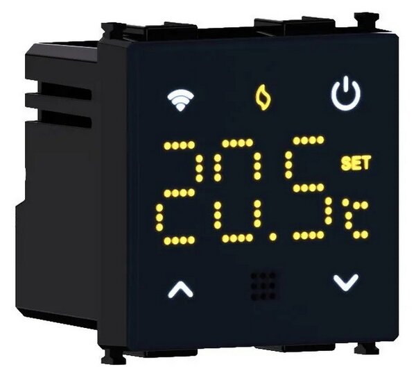 Termostato Smart Tuya Wi-Fi Touch digitale da incasso nero compatibile anche con BTicino Matix