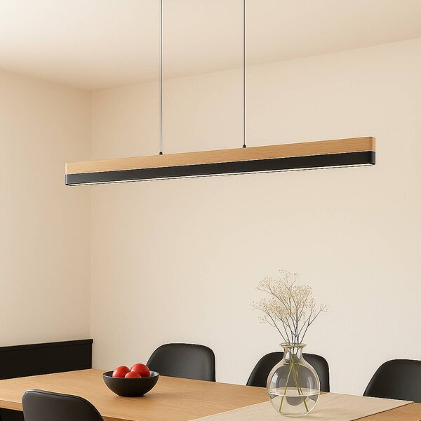 Lampada a sospensione Holven Lucande, dimmerabile, Legno chiaro, Soggiorno / Sala da pranzo, Legno, Moderno, Lampada a sospensione