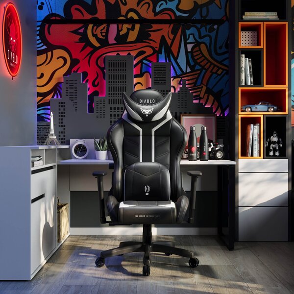 Sedia gaming Diablo X-Ray 2.0 Small Size, Bianco e nero