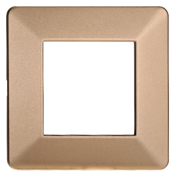 Placca 2 moduli 502 in plastica oro compatibile anche con Vimar Plana