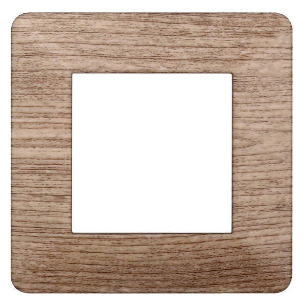 Placca 2 moduli 502 in plastica legno chiaro compatibile anche con Vimar Plana