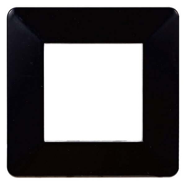 Placca 2 moduli 502 in plastica nera compatibile anche con Vimar Plana