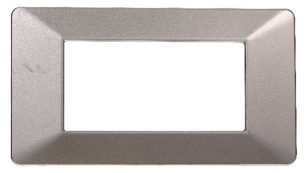 Placca 4 moduli 504 in plastica titanio compatibile anche con Vimar Plana