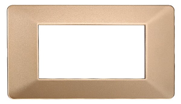 Placca 4 moduli 504 in plastica oro compatibile anche con Vimar Plana