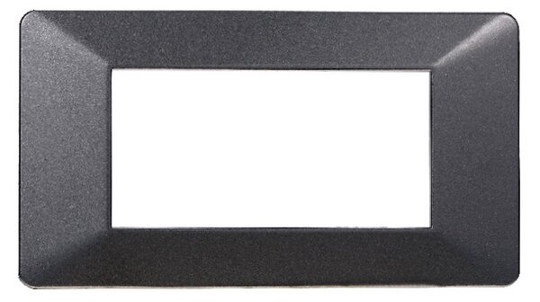 Placca 4 moduli 504 in plastica acciaio scuro compatibile anche con Vimar Plana