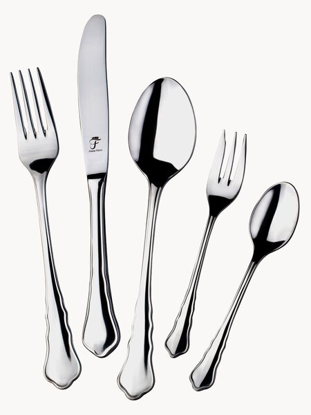 Set di 70 posate in acciaio inox lucido Chippendale, 12 persone